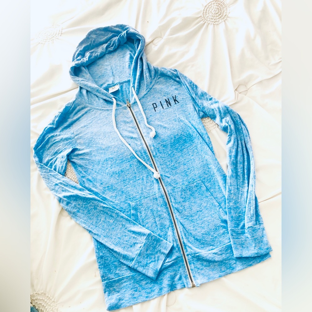 PINK Victoria's Secret Light Powder  Blue Hoodie